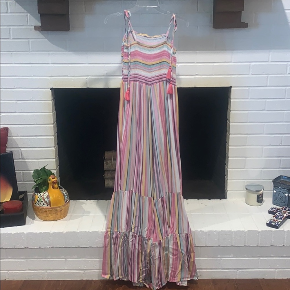 Main strip bell bottom jumpsuit - Picture 4 of 7